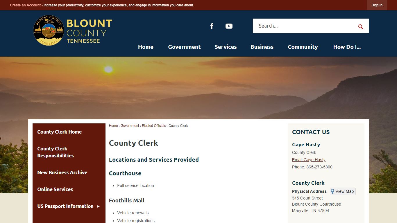 County Clerk | Blount County, TN
